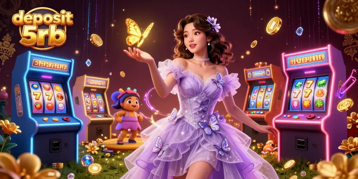Spin to win with deposit 5rb at exciting slots featuring animated characters and game elements.