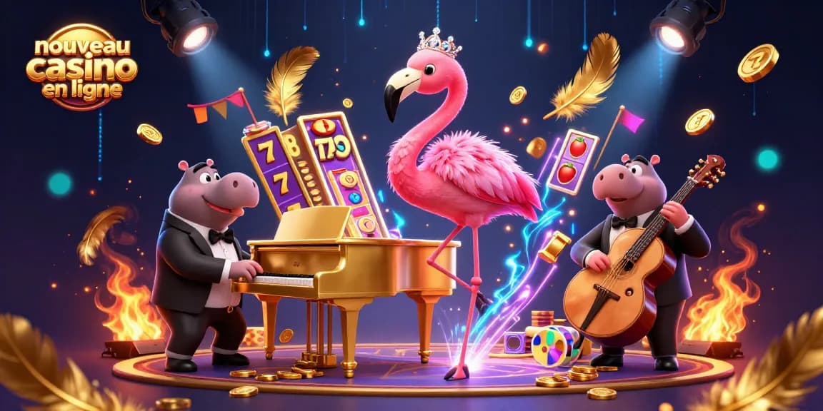 Vivez l'expérience d'un nouveau casino en ligne avec des personnages colorés, des jetons et des rouleaux de machines à sous dynamiques.