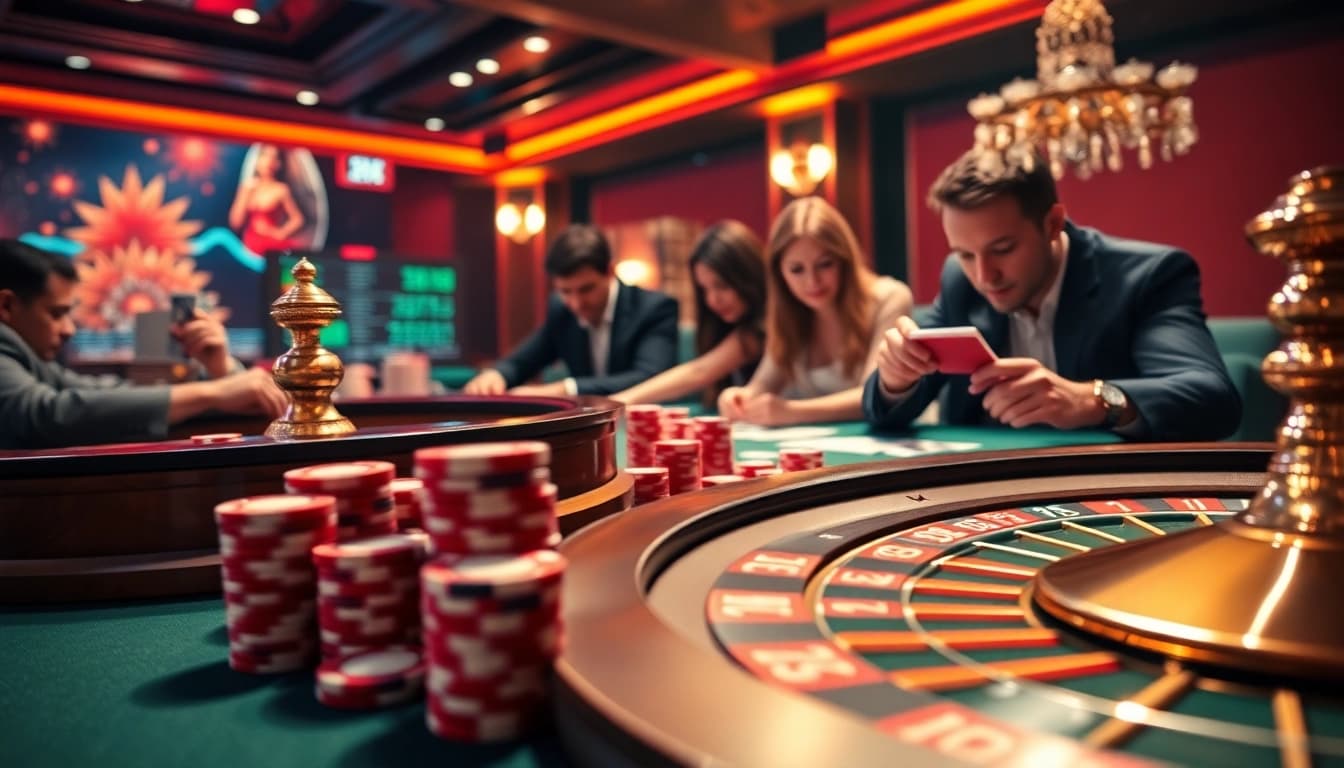 Engaging with the excitement of nhà cái vua99 at a vibrant casino table.