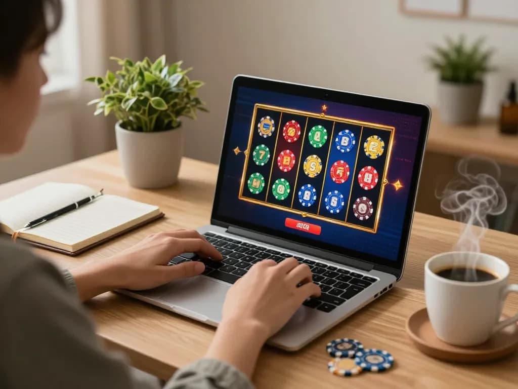Canada online casinos reddit player enjoying online slots during cozy home session