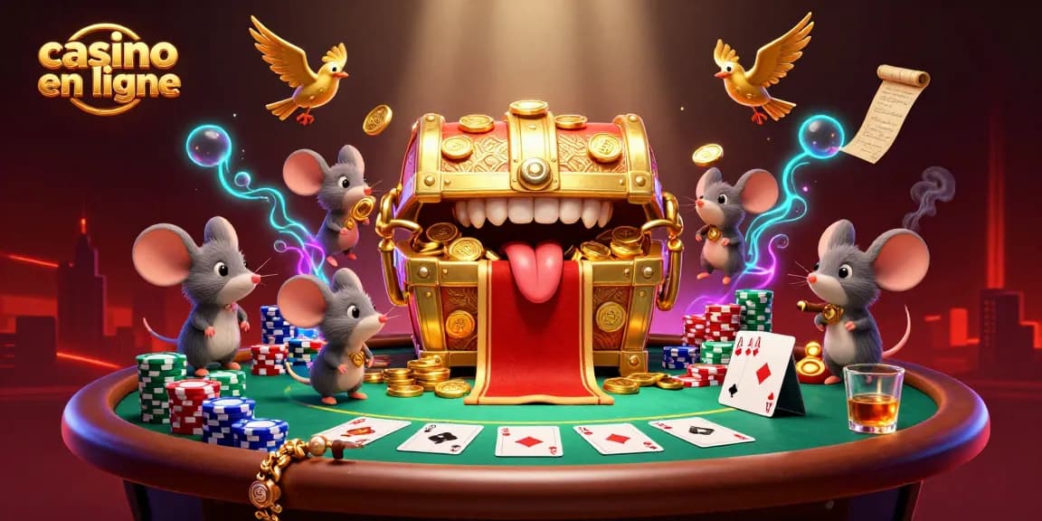 Plongez dans l'univers du casino en ligne avec cette illustration dynamique attirant les joueurs vers des gains.