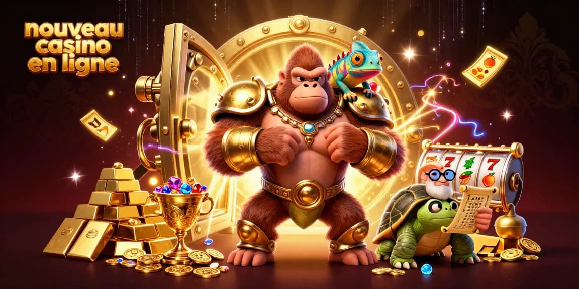 Découvrez le nouveau casino en ligne avec un roi gorille en armure, des trésors étincelants et un univers de jeux captivants.