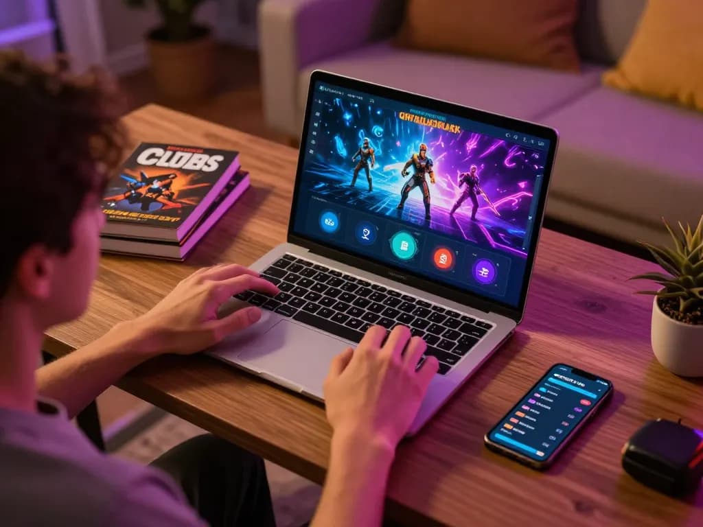 Engaging online gaming session with hitclubapk interface displayed on a sleek laptop