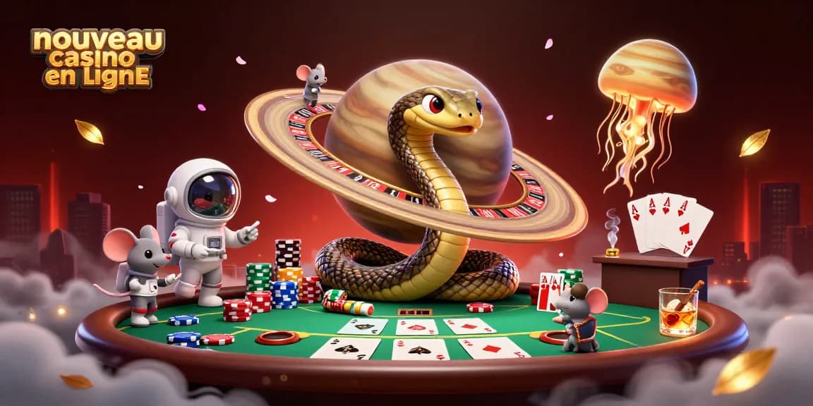 Pariez avec le nouveau casino en ligne tout en observant le serpent de Saturne et des astronautes sur les anneaux.