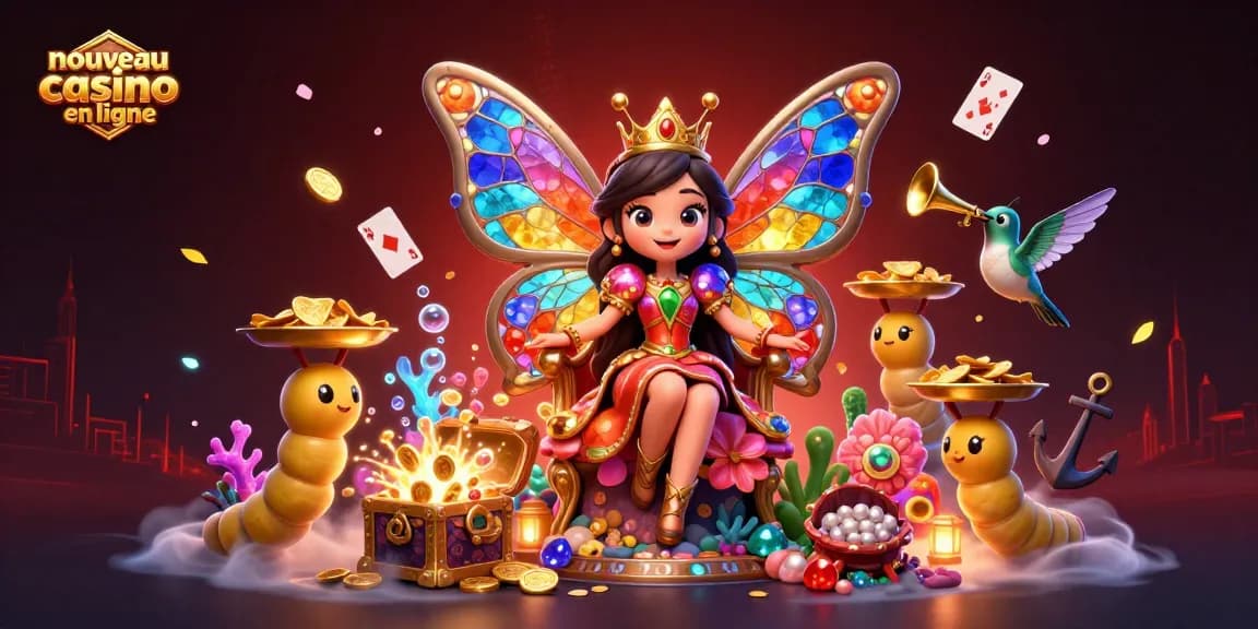 Jouez dans le nouveau casino en ligne et découvrez la reine des papillons avec ses serviteurs et richesses sous-marines.