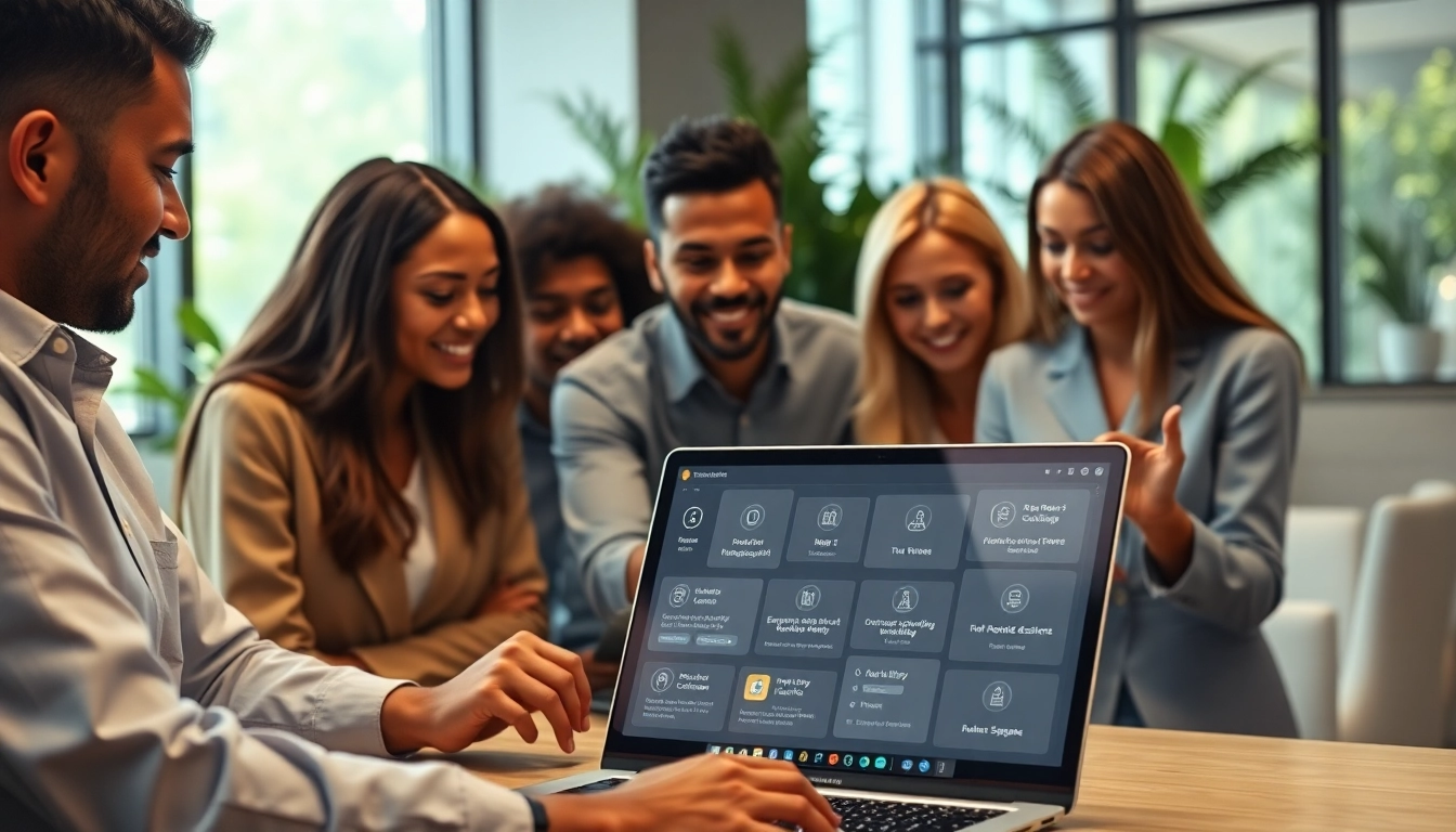 Team collaborating on enterprise assistant saas tools in a modern office environment.