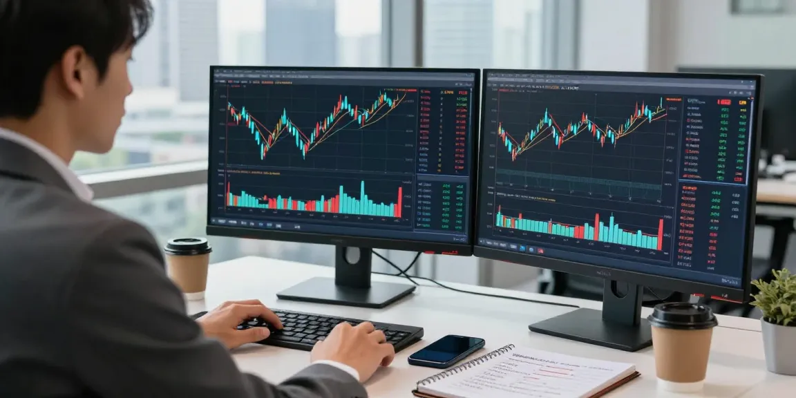 实时HKEX股票数据源分析，交易员在现代办公室查看动态数据。