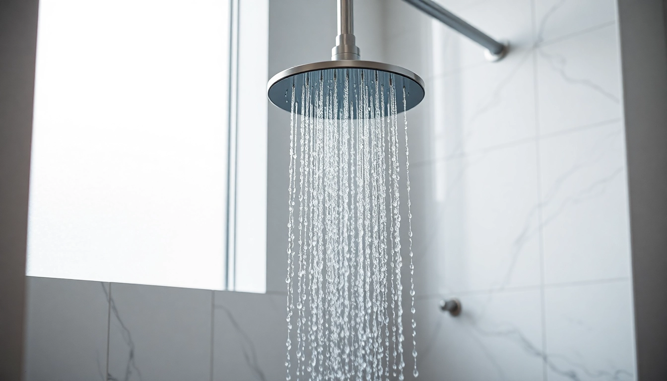 Experience the beauty of elegant showers Australia with a modern rainfall shower in a luxurious bathroom setting.