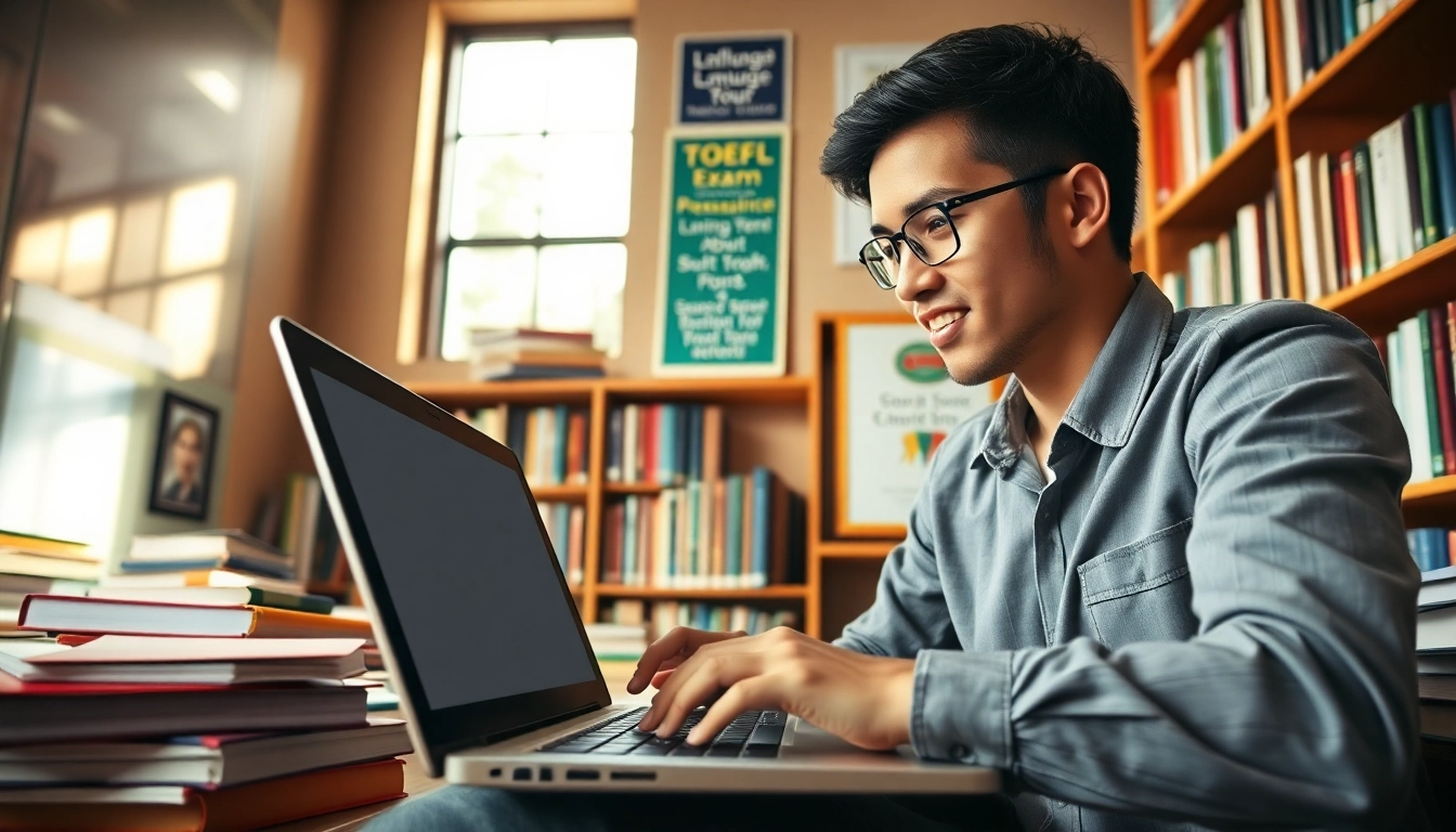 Pay someone to take toefl while studying in an inspiring library setting.