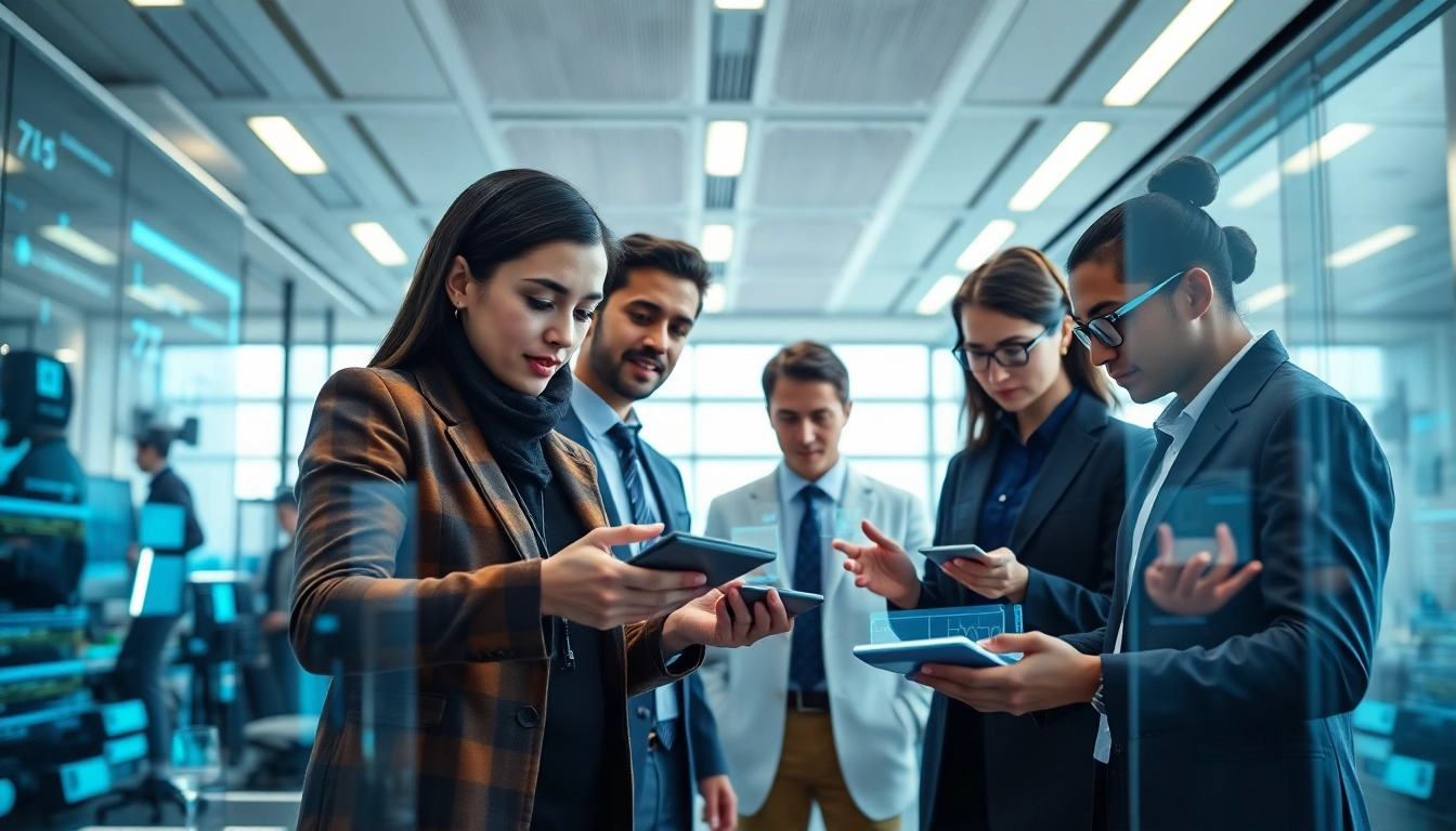 Gemini 3 Pro in action: professionals leveraging advanced AI technology in a modern workspace.