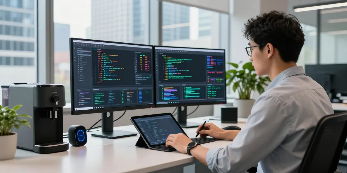 Data scientist engaging with AI technology in a modern workspace, highlighting crush on ai innovations.