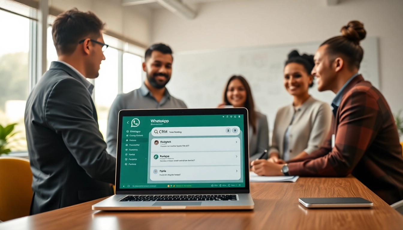Enhance customer engagement with a WhatsApp Business CRM interface in a professional team setting.