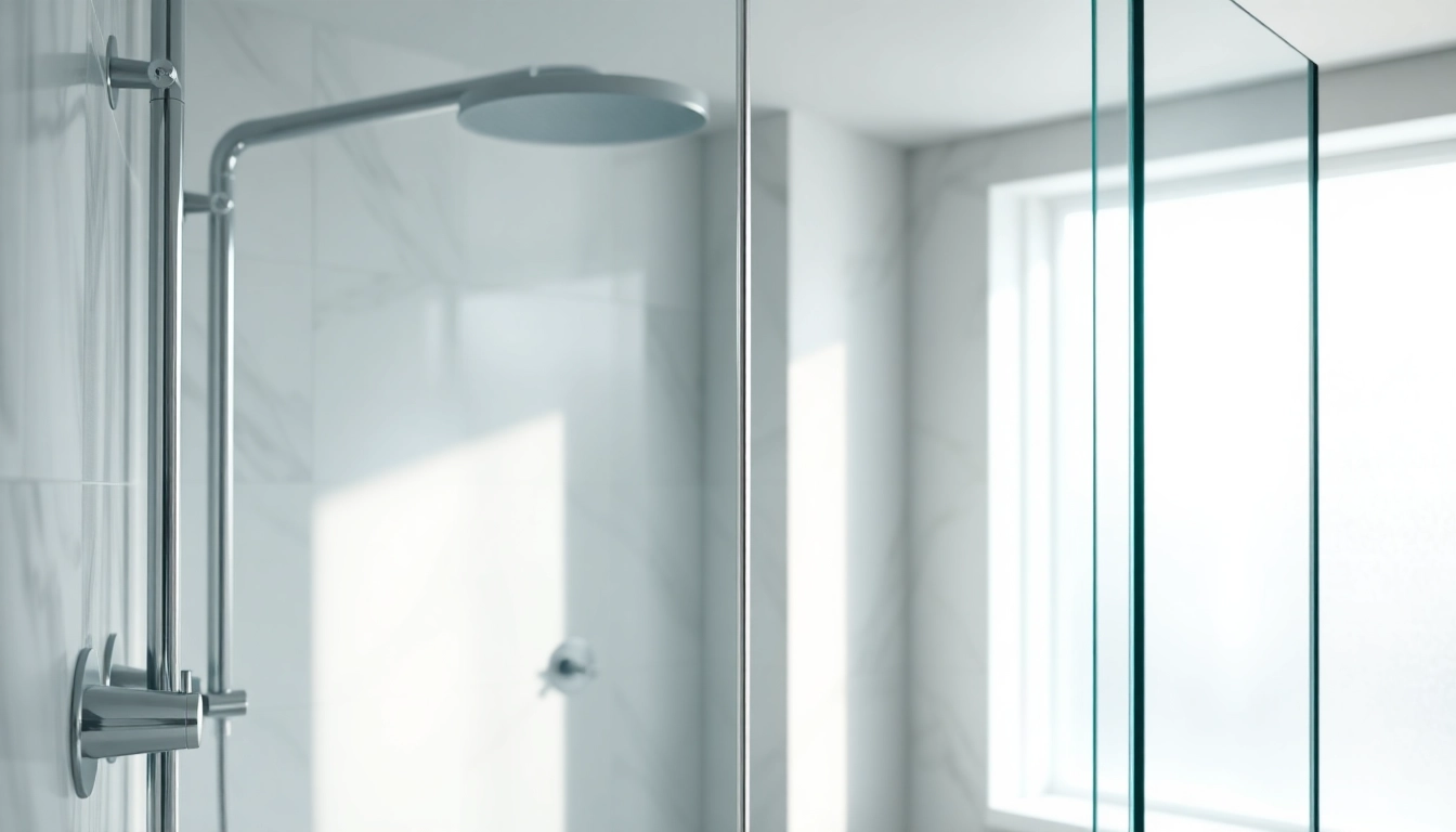Elegant showers au showcased with a modern glass enclosure and polished fixtures.