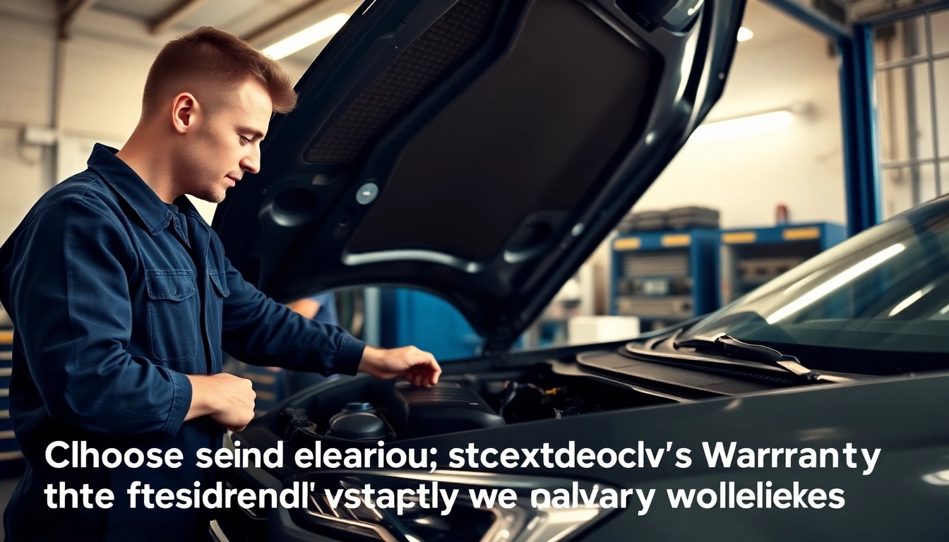 Mechanic inspecting a vehicle, emphasizing the need for an extended warranty after factory warranty expires.