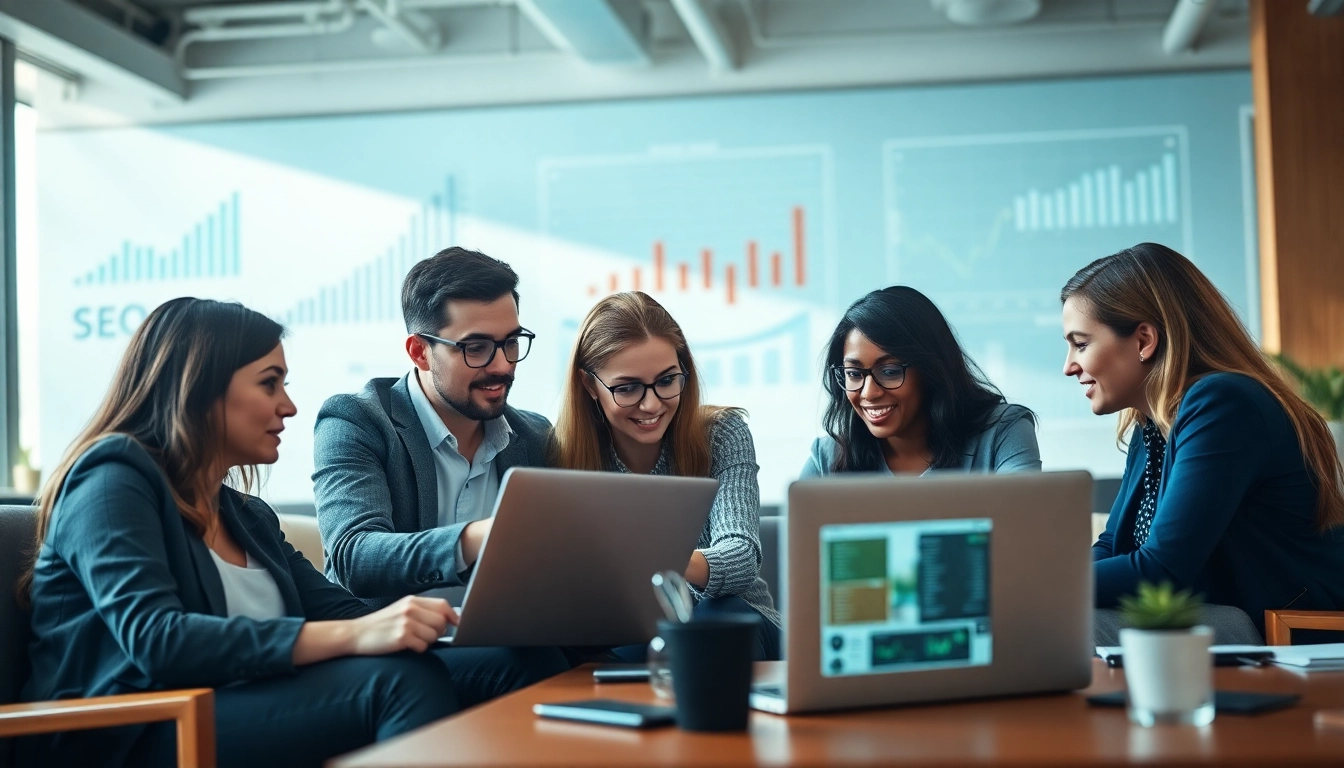 Dynamic collaboration at an SEO Agency Clearwater, showcasing teamwork and technology in action.