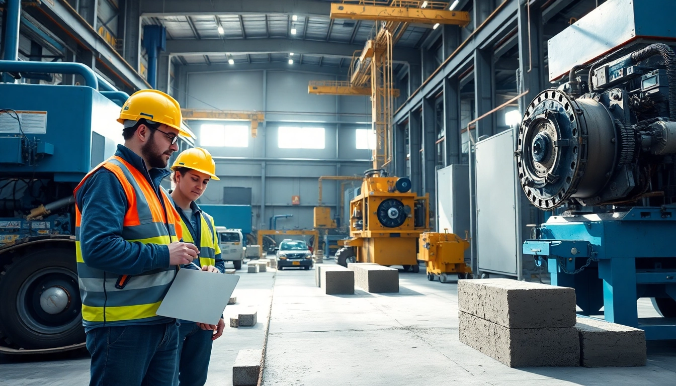 Engineers conducting construction assessment testing on materials to ensure quality and safety