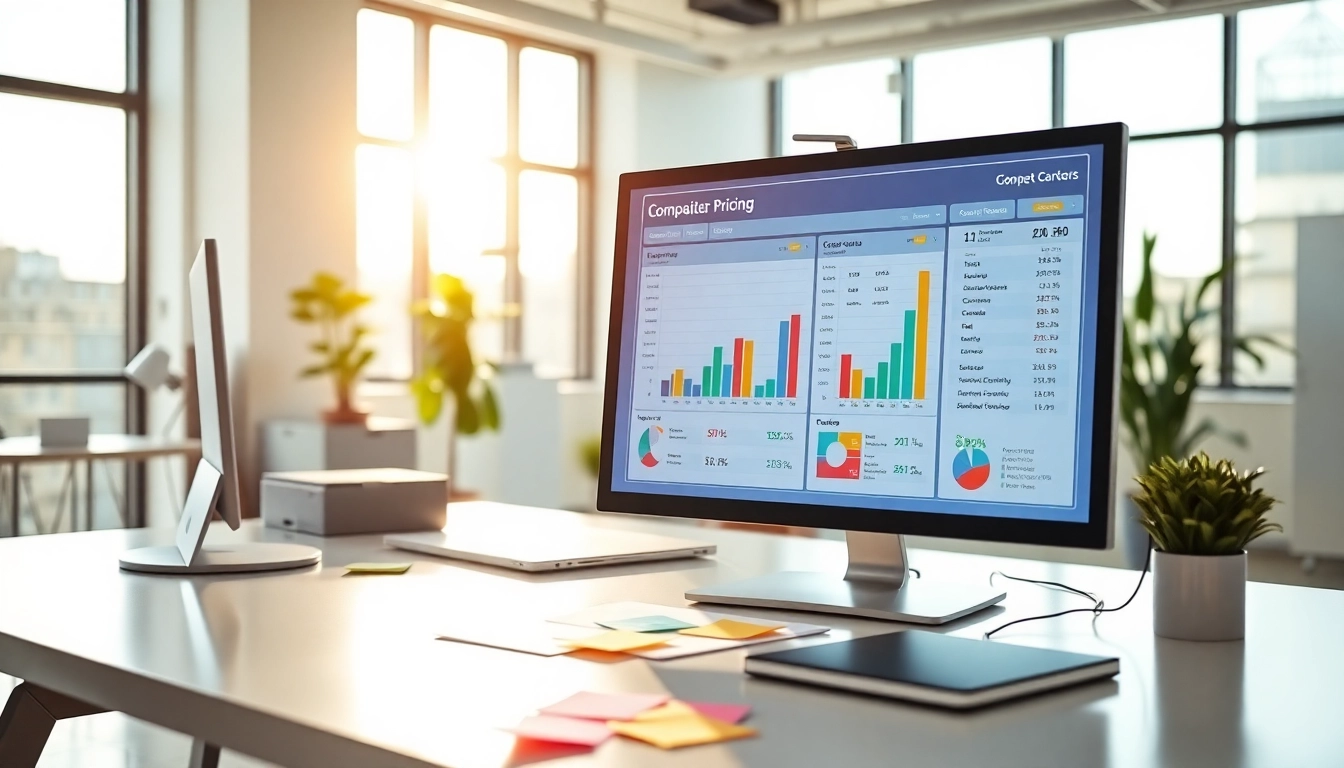 Highlighting competitor pricing analysis in a vibrant office space, demonstrating data-driven insights.