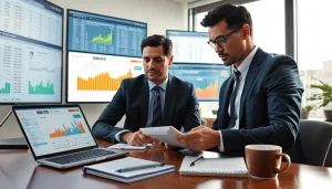 카드깡의 위험성을 분석하는 전문가의 모습, 현대적인 사무실 환경에서.