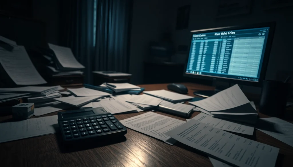 카드깡 관련된 범죄 현장을 조사하는 모습