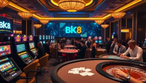 Experience the thrill of BK8 at a luxury casino with vibrant gaming options and professional dealers.