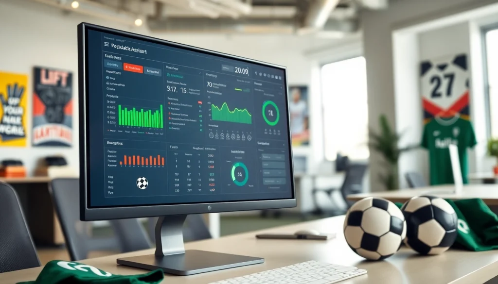 Engaging โปรแกรมบอล analytics dashboard showcasing live scores and detailed statistics.