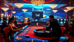 Gamblers enjoying high-stakes games while referencing the hidden wiki.