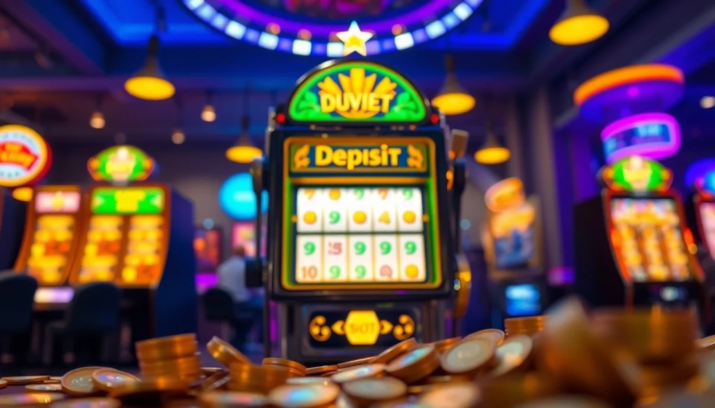 Menggoda pemain dengan slot deposit 1k pada mesin slot berkilau dan berwarna cerah.