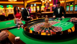 Scène engageante du meilleur casino en ligne France avec une action vibrante à la table de roulette.