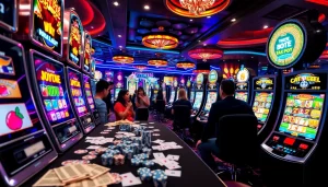 Experience the thrill at GTATOGEL with vibrant slot machines and enthusiastic players.