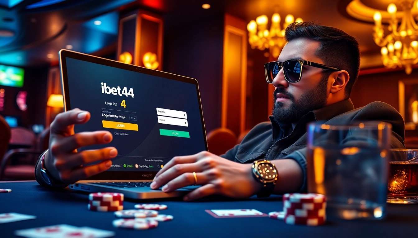 Masuk ke ibet44 login dengan antusias di kasino yang mewah.