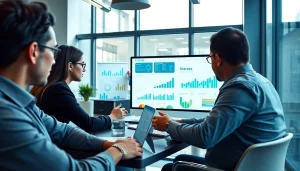 Team collaborating on B2B competitive intelligence in a modern office.