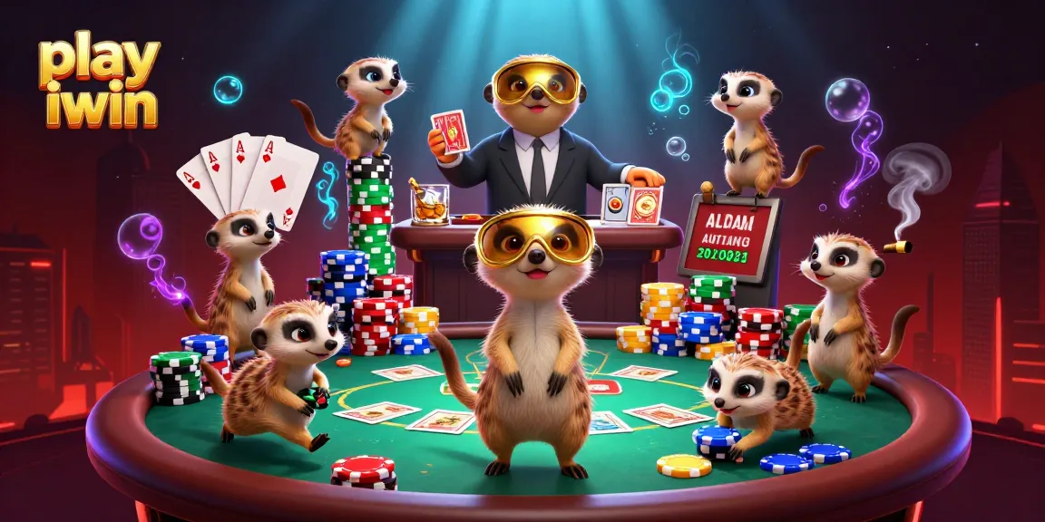 Win big while you play iwin at this vibrant meerkat casino scene filled with action.