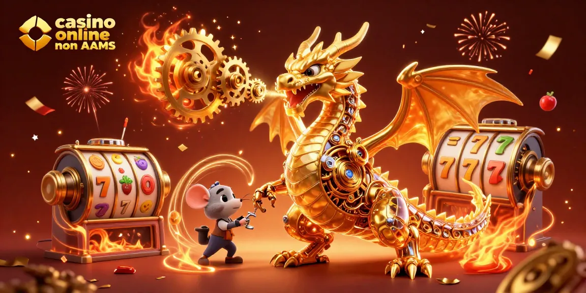 Gioca su casino online non AAMS con un drago dorato e simboli delle slot
