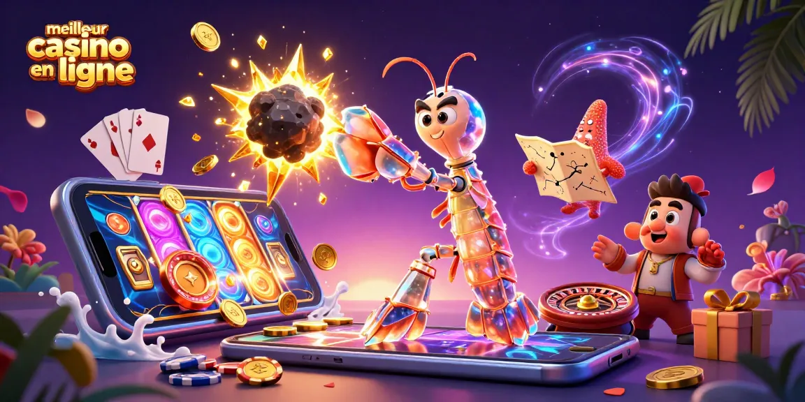 Découvrez le meilleur casino en ligne avec notre illustration colorée qui illustre l'univers du jeu et des gains.