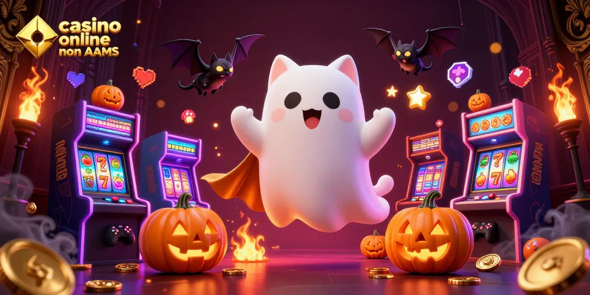 Il gattino fantasma e il pipistrello cavalcano l'azione nel casinò online non AAMS con simboli delle slot.