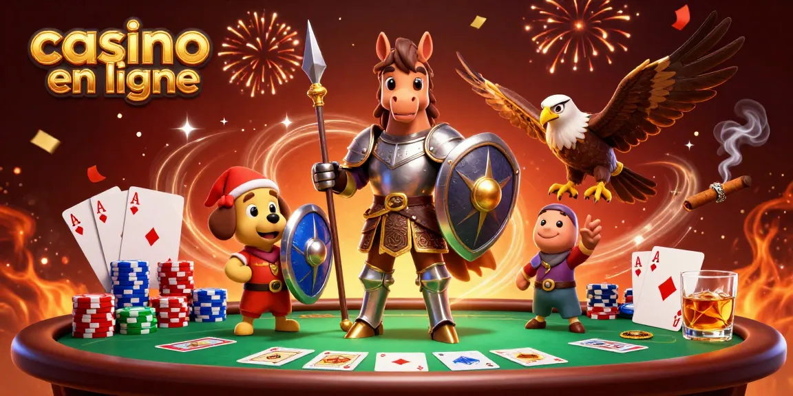 Jouer au casino en ligne avec un chevalier, un chiot et un faucon dans une scène dynamique.