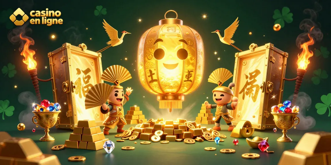 Jouez au casino en ligne avec des personnages colorés et des trésors scintillants.