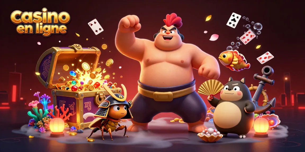 Jouez à des jeux passionnants au casino en ligne avec un rocher sumo et un criquet combattant.