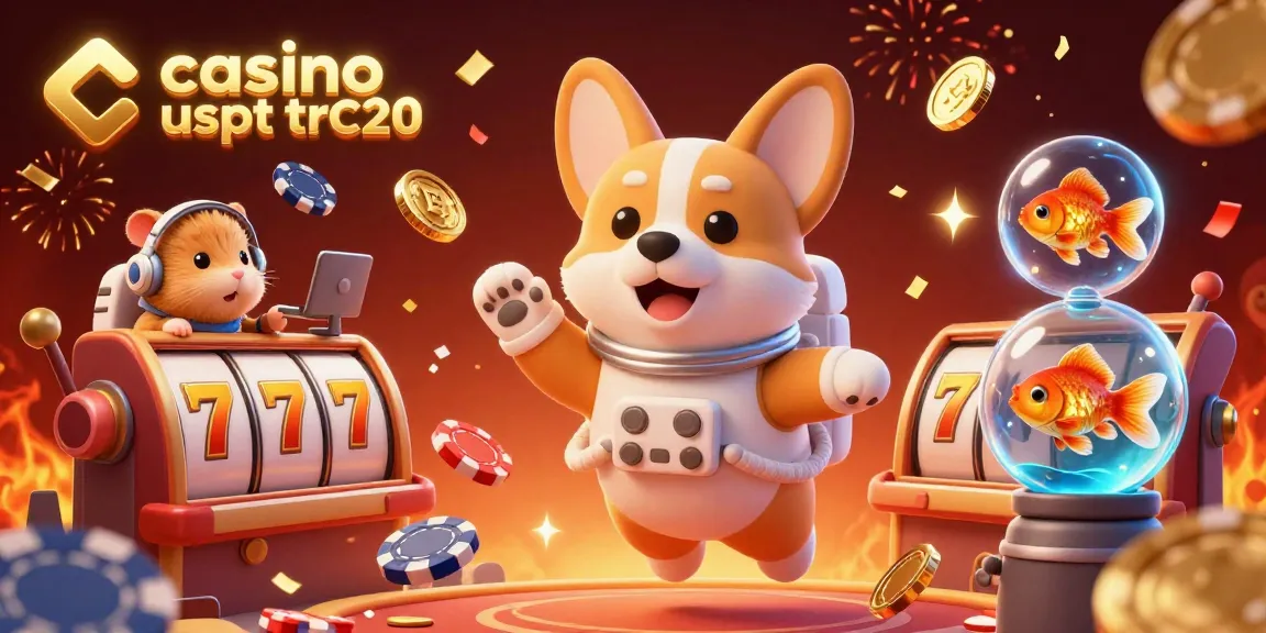 Gioca nei casinò usdt trc20 con il corgi astronauta e il criceto in un'illustrazione futuristica.