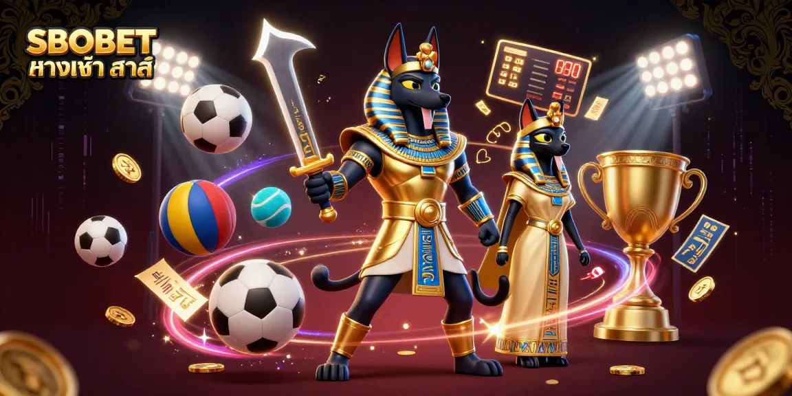 SBOBET ทางเข้า ล่าสุด offers vibrant sports betting experience with Anubis and Bastet in action.