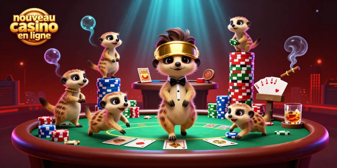 Plongez dans le monde d'un nouveau casino en ligne avec des suricates animés gérant des jeux de cartes.