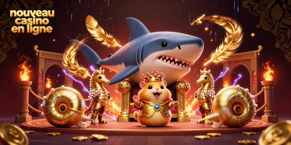 Un nouveau casino en ligne révèle une scène dynamique avec un roi hamster en or sur un trône en dent de requin.