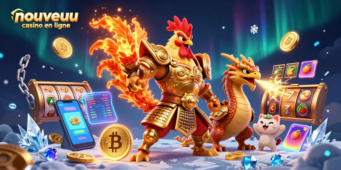 Action gagnante au nouveau casino en ligne avec un guerrier et un dragon dans un univers 3D captivant.
