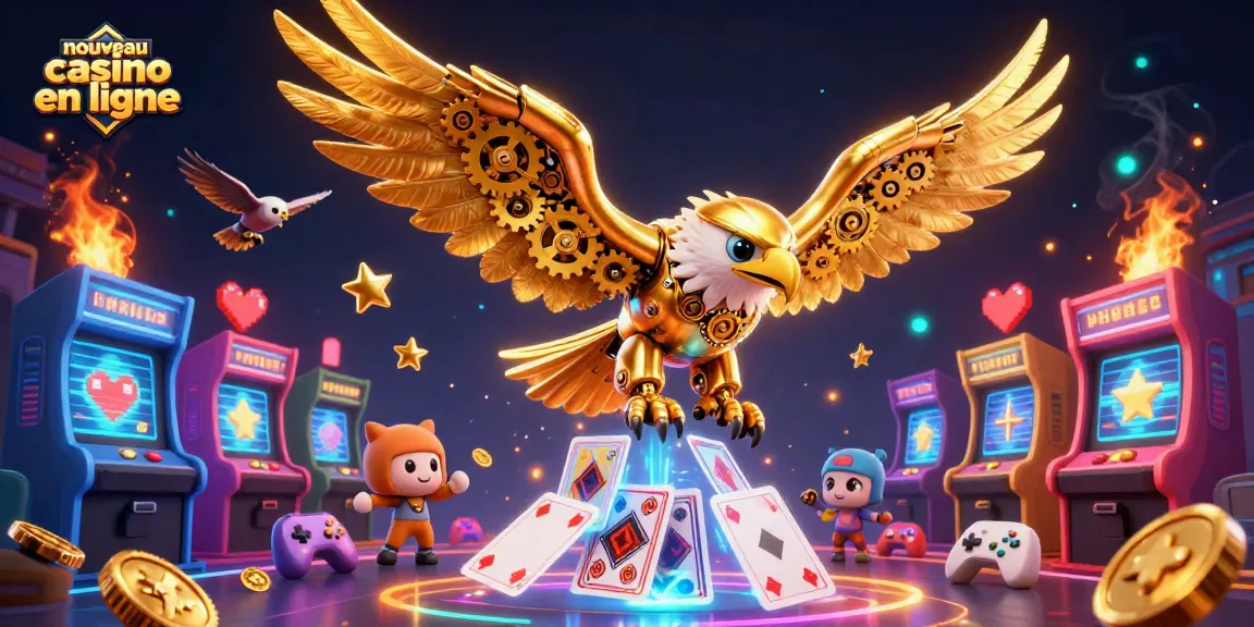 Les cartes holographiques émergent avec le nouvel eagle du casino en ligne en vol.