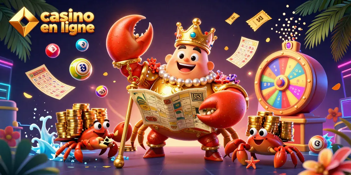 Attraper les gains dans un casino en ligne avec un crabe en or royal et des boules de loto colorées