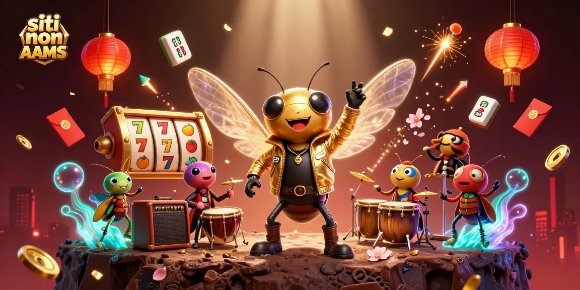 Cattura l'azione nei siti non AAMS, con un rockstar insetto e simboli di gioco che brillano in un'immagine affascinante.