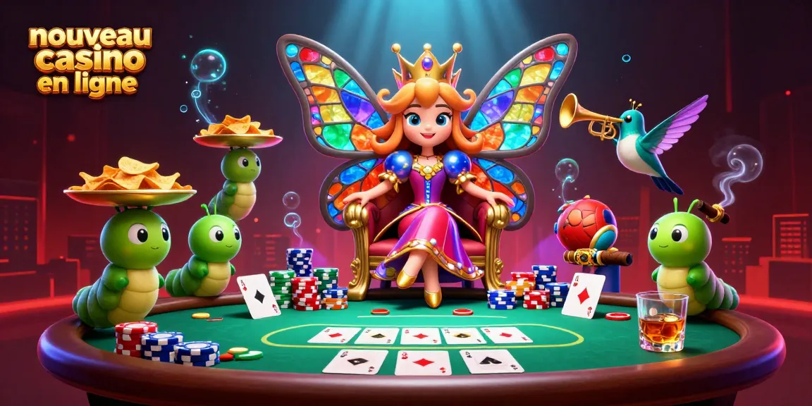Découvrez un nouveau casino en ligne avec notre illustration captivante de personnages et jeux de cartes.