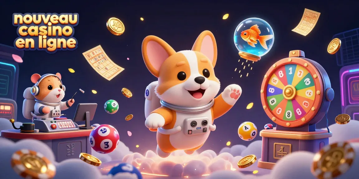Expérimentez le nouveau casino en ligne avec un corgi astronaute et des éléments de jeu animés.