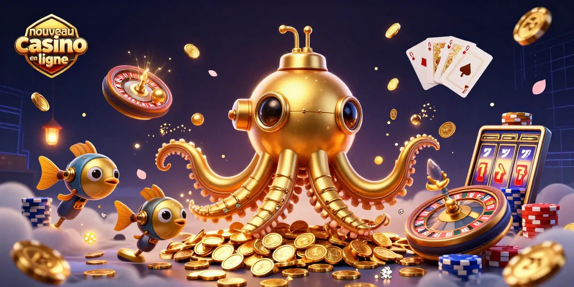 Plongez dans le meilleur nouveau casino en ligne avec cette illustration captivante de machine à sous et de jeux de hasard.