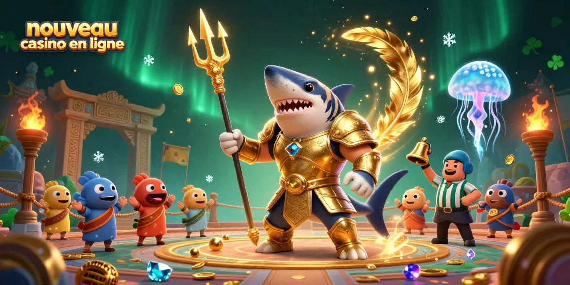 Faites l'expérience d'un nouveau casino en ligne avec un requin tigre en armure dans une arène sous-marine.